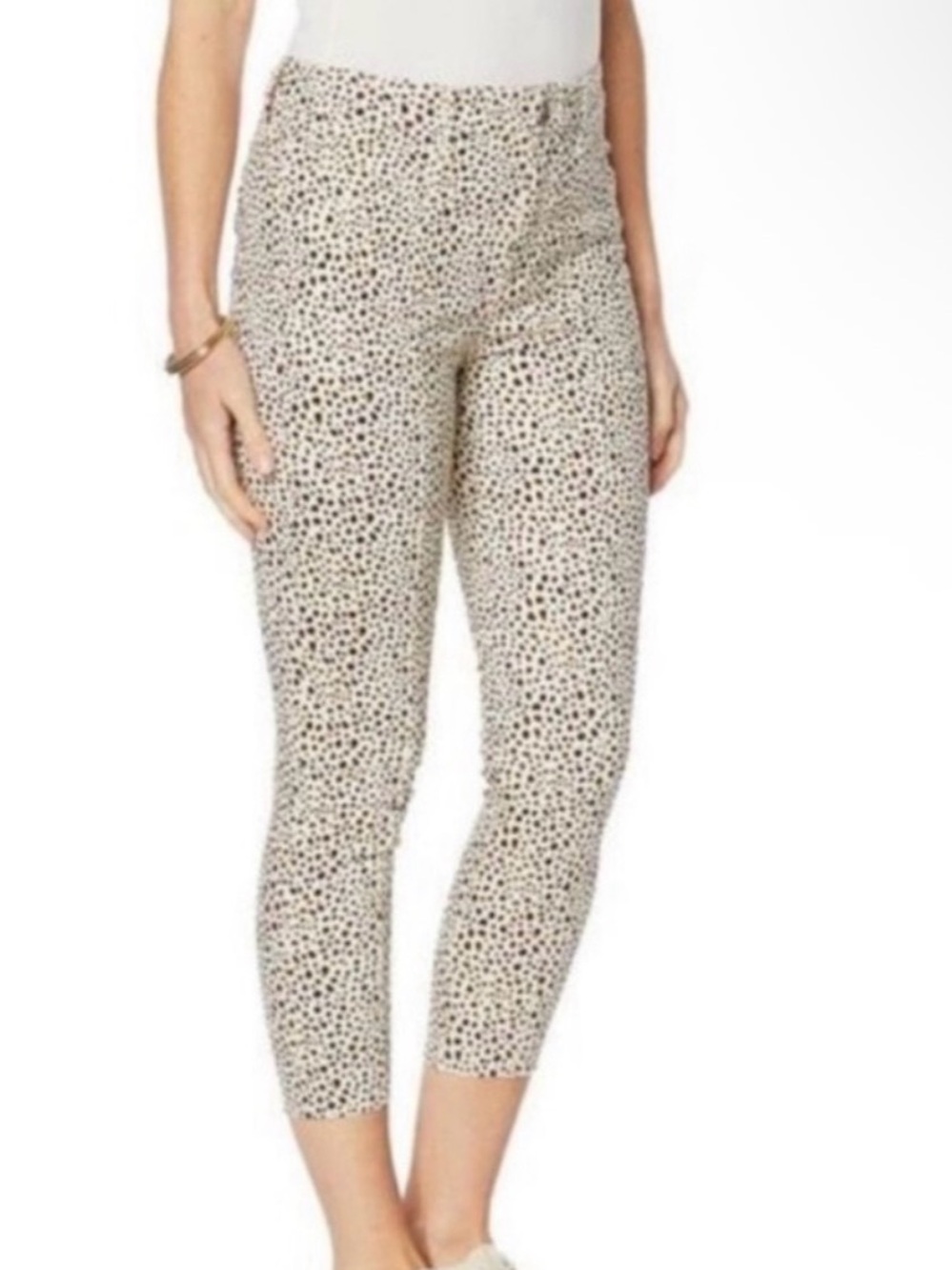 Skinnygirl Leopard Print Skinny Pants - Cream, Black & Brown